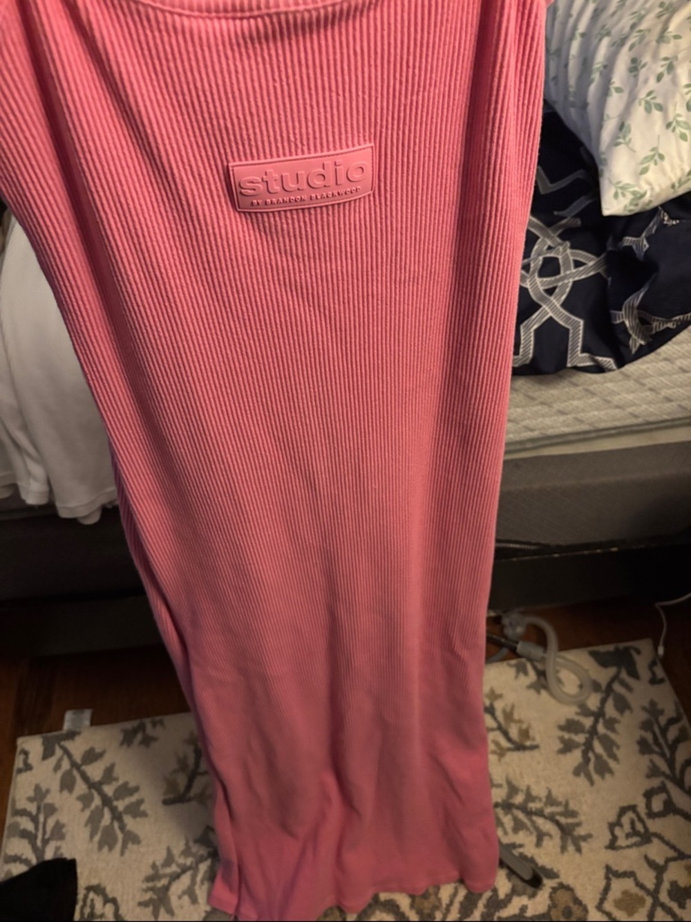 Brandon Blackwood Pink Ribbed Maxi Dress